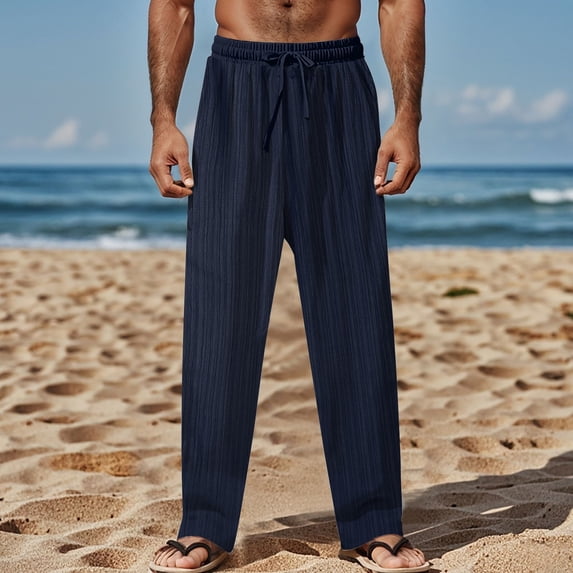 Men's Summer Casual Trousers Loose Fit Everyday Comfort Lightweight Breathable Long Pants for Daily Leisure Wear Men's Comfortable Lightweight Hiking Pants Kids Pull On Sweatpants