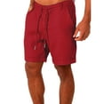 thumbnail image 1 of Men's Summer Casual and Nylon Shorts Mens Fashionable Solid Patchwork Cotton Mens Jogging Shorts and Linen ShortsRed (2PACK), 1 of 5