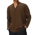 thumbnail image 1 of Men's Summer Cool Long Sleeve V Neck T Shirt - Strip Loose, Great Quality, Polyester, Sizes S - XXXL, 1 of 6