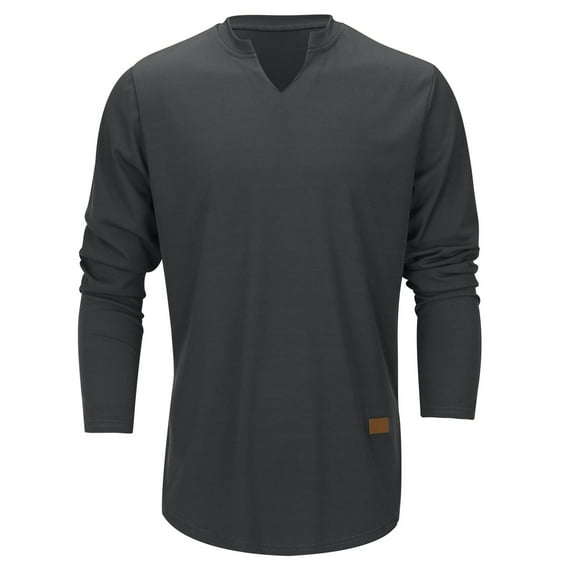 Men's Summer Cool Long Sleeve V Neck T Shirt - Strip Loose, Great Quality, Polyester, Sizes S - XXXL
