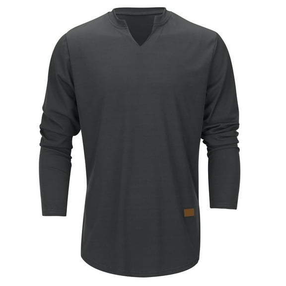 Men's Summer Cool Long Sleeve V Neck T Shirt - Strip Loose, Great Quality, Polyester, Sizes S - XXXL