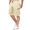 thumbnail image 1 of Men's Summer Cotton Five-Point Pants Multi-Pocket Zipper Casual Overalls, 1 of 6