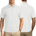 thumbnail image 1 of Men's Summer Cotton Linen Polo Shirts Short Sleeve Mens T Shirts Breathable Casual Golf Tees, 1 of 6