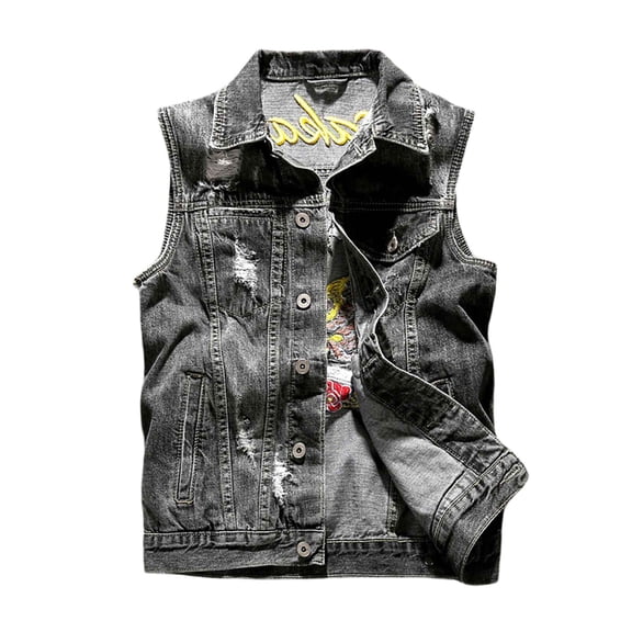 Men's Summer Cowboy Style Sleeveless Vest Canvas Casual Outdoor Style Vest Jacket puffer jacket men