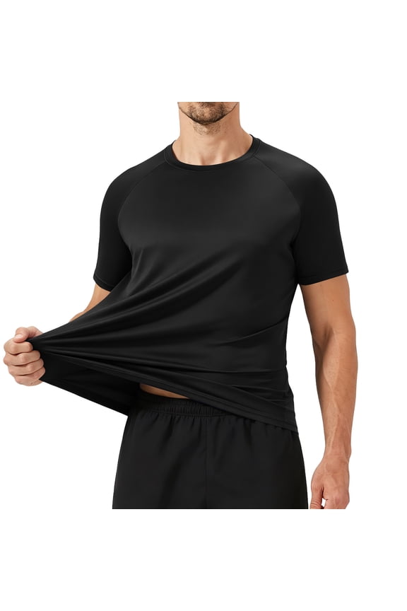 Men's Summer Crew Neck Short Sleeve Gym Workout Sports T-Shirt Lightweight Breathable Quick Dry Athletic Top Running Training Activewear Tee