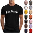 thumbnail image 1 of Men's Summer Crew Neck T Shirts Short Sleeve Letter Graphic Tee Shirt Tops Yellow, 1 of 5
