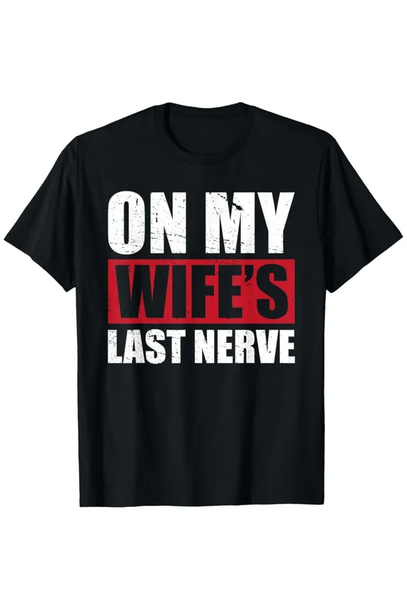 Men’s Summer Crewneck Graphic T-Shirt, Funny "My Wife Is Losing Her Patience With Me Unstoppable Husband" Sarcastic Marriage Tee, Fun Novelty Top for Mother’s Day & Family Gatherings
