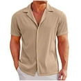 thumbnail image 1 of Men's Summer Cuban Shirt, Visenoya Mens Shirts, Moraltrnte Slim Fit Short Sleeve Button Up for Beach Vacation,Size XXL, 1 of 7