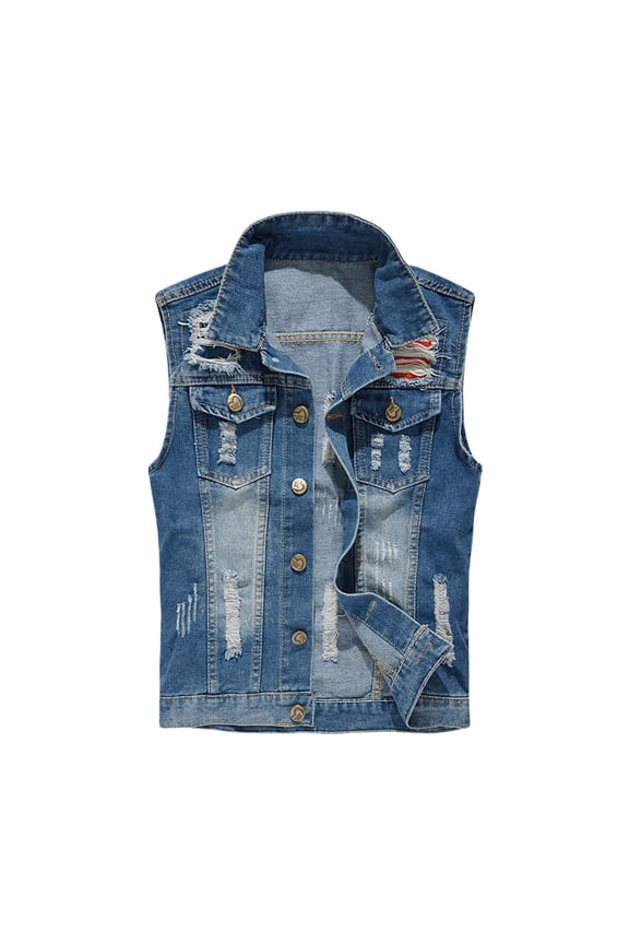 Men's Summer Denim Wind Sleeveless Vest Worn Feeling Casual Outdoor Style Vests puffer jacket men