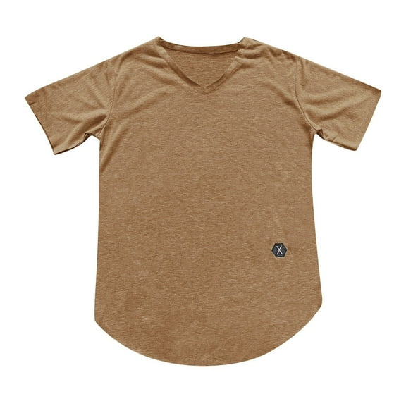 Men's Summer Dress Shirt with V Sleeves and Solid Plus Neck Design for Comfortable Formal Wear