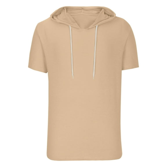 Men's Summer Fashion Sports Short Sleeve Hooded T-Shirt Breathable Comfortable Casual Tee for Active Mens Work Shirts Summer Basic Tee Shirts