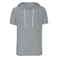 thumbnail image 1 of Men's Summer Fashion Sports Short Sleeve Hooded T-Shirt Breathable Comfortable Casual Tee for Active Mens Work Shirts Summer Basic Tee Shirts, 1 of 5