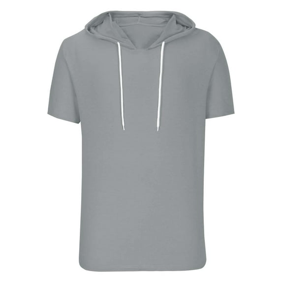 Men's Summer Fashion Sports Short Sleeve Hooded T-Shirt Breathable Comfortable Casual Tee for Active Mens Work Shirts Summer Basic Tee Shirts
