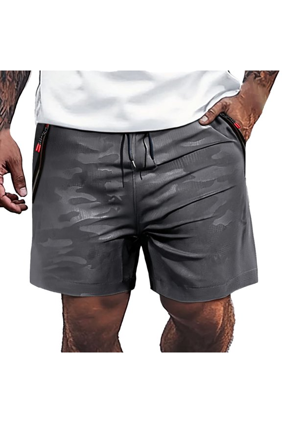 Men's Summer Fitness Shorts Muscle Exercise Quarter Pants, Mesh Breathable, Quick Drying, for Outdoor Activities