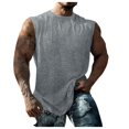 thumbnail image 1 of Men's Summer Fitness Tank Top Broad Shoulder Loose Fit Breathable Workout Running Gym Vest Men's Tops T-Shirt Casual Crew Neck Loose, 1 of 5