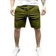thumbnail image 1 of Men's Summer Fleece Hem Athletic Shorts Elastic Waist Drawstring Casual Gym Workout Bottoms Distressed Edge Lightweight Breathable Cotton Sweatshorts Army Green, 1 of 4