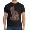 thumbnail image 1 of Men's Summer Graphic T-Shirt, Cotton, Breathable Casual Tee with Creative Prints, Animal Cat Pattern, 1 of 2