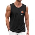 thumbnail image 1 of Men's Summer Hawaiian Printed Surf Beach Tank Top, Casual Loose Breathable Sleeveless Shirt, Black, L, 1 of 6