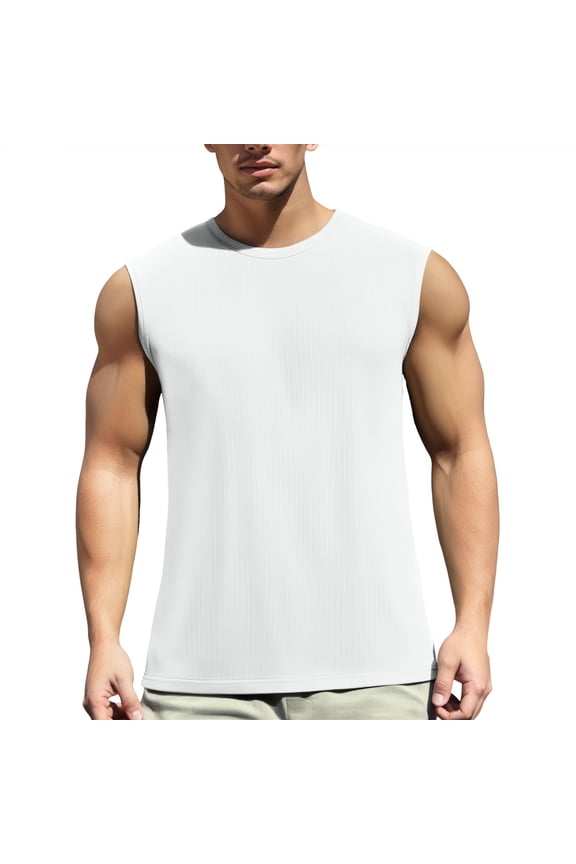 Men's Summer Ice Silk Half Sleeve Undershirt - Grid Mesh, Breathable, Polyester - Muscle Fit, M-XXXXXXL, Length 65-79cm