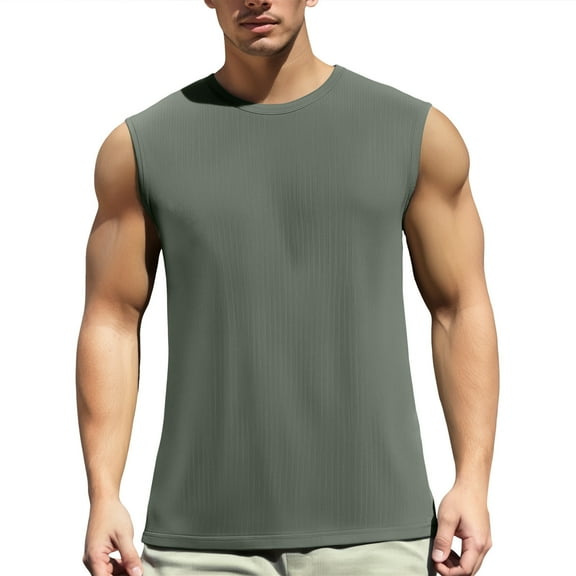 Men's Summer Ice Silk Half Sleeve Undershirt - Grid Mesh, Breathable, Polyester - Sports Leisure, M-XXXXXXL, Bust 102-130cm