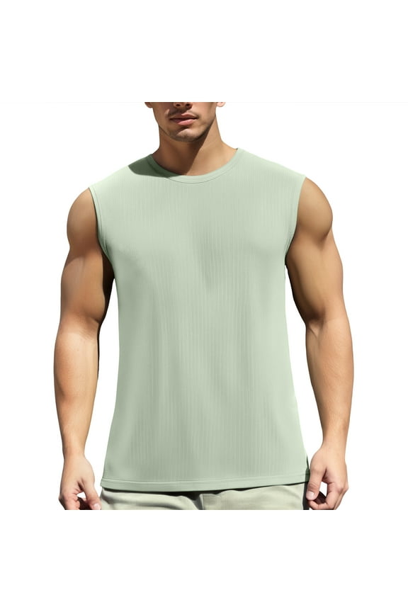 Men's Summer Ice Silk Half Sleeve Undershirt - Grid Mesh, Breathable, Polyester - Sports Leisure, M-XXXXXXL, Bust 102-130cm