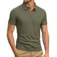 thumbnail image 1 of Men's Summer Ice Silk Mesh Short Sleeve Polo Shirt Breathable Knit Collar Casual,Army Green,S, 1 of 4