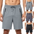 thumbnail image 1 of Men's Summer Ice Silk Running Shorts Relaxed Fit Quick Dry Breathable Shorts, Sports Athletic Training Workout Casual Beach Activewear | Zenithor,Black L, 1 of 9