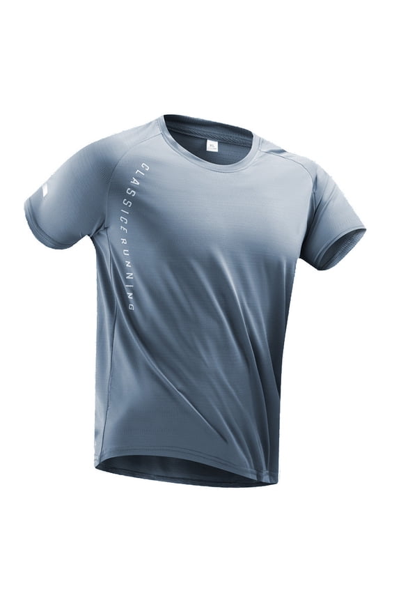 Men's Summer Ice Silk Short Sleeve T-Shirt Loose Fit, Quick Drying, Ideal for Indoor/Outdoor, Various Sizes
