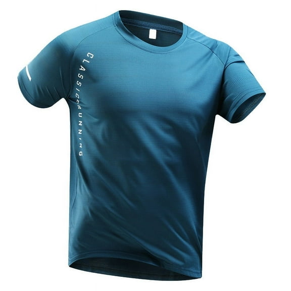 Men's Summer Ice Silk Short Sleeve T-Shirt - Mesh Cloth, Round Neck, Loose Fit, Quick Drying for Casual/Sport