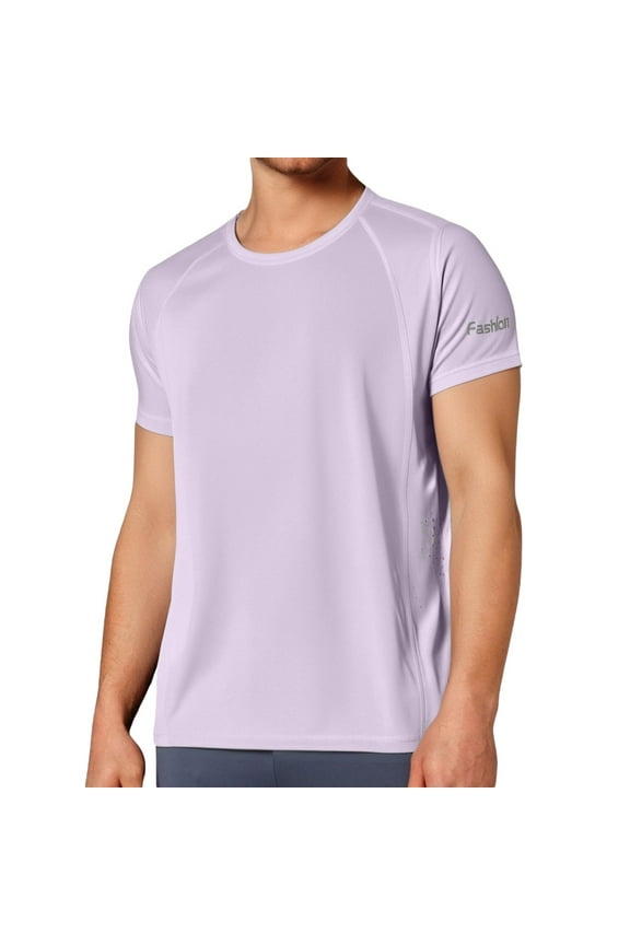 Men's Summer Ice Silk T Shirt Breathable Round Neck Casual Short Sleeve Athletic Sports Top for Outdoor Workout Fishing Men's Loose Fit Casual Fashion Shirt