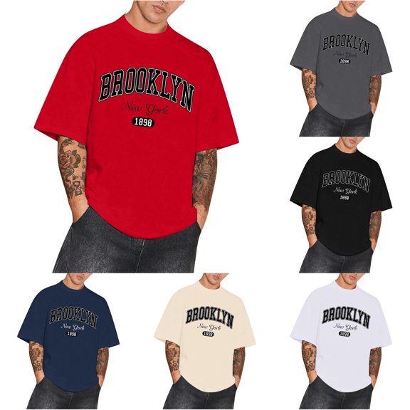 Men's Summer Large T Shirt Top Loose T Shirt Men's Casual Fashion Basic T Shirt Street Wear Designer T Shirts for Men V Neck T Shirt Mens Tall Shirt Shirts for Men Big &