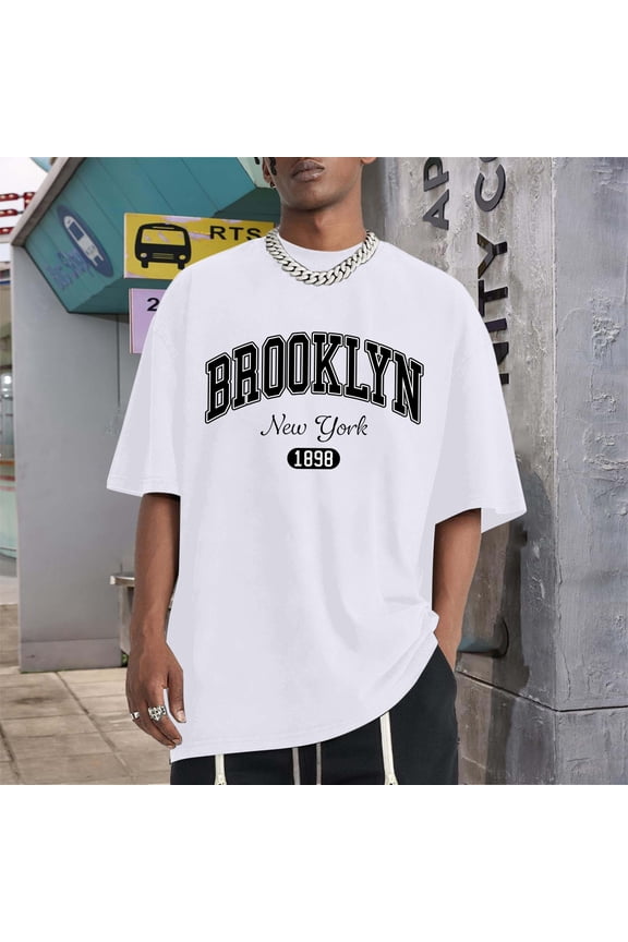 Men's Summer Large T Shirt Top Loose T Shirt Men's Casual Fashion Boys Basic T Shirt Street Wear Pack of T Shirts for Men Shirts BigTall Shirt Pack for Men Sports T Shirt for Men Lightweight