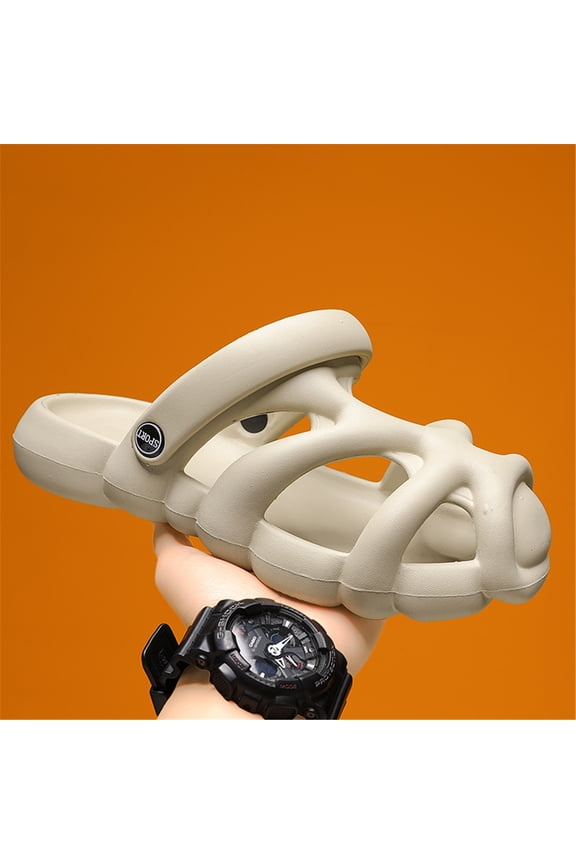Men's Summer Lightweight Soft Soles Outdoor Leisure Clouds-Like Slippers Solid Beach Sandals