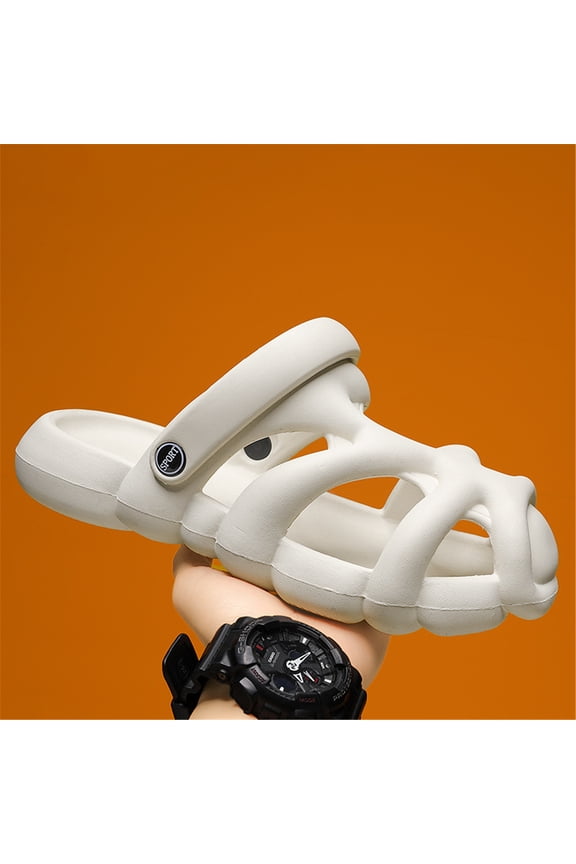 Men's Summer Lightweight Soft Soles Outdoor Leisure Clouds-Like Slippers Solid Beach Sandals