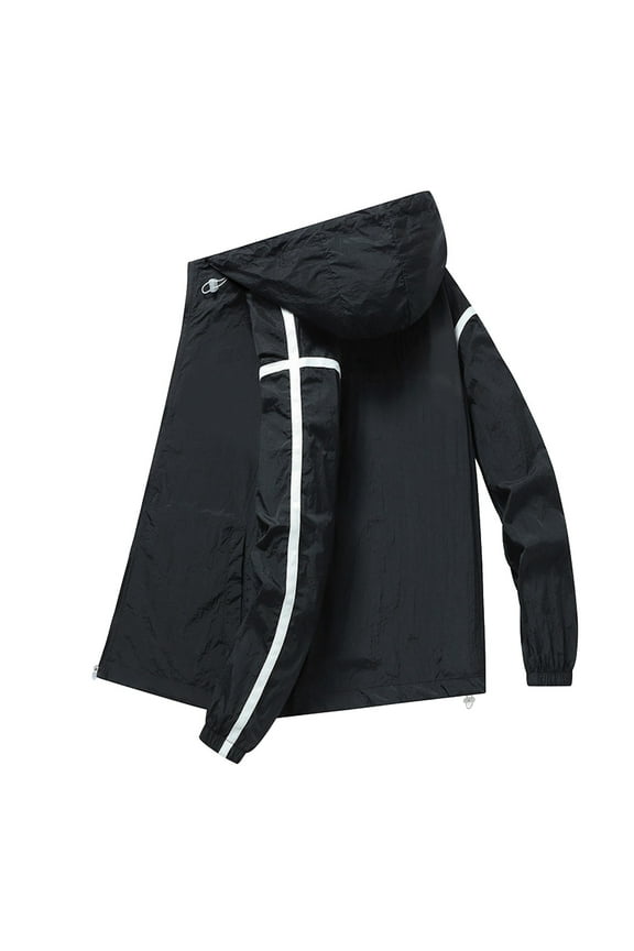 Men's Summer Lightweight Sun Protective Jacket Breathable Outdoor Fishing Work Coat Casual Blocking Windbreaker