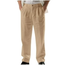 Men's Summer Lightweight Trousers Business Casual Straight Pants for Beach Party Wedding Golf