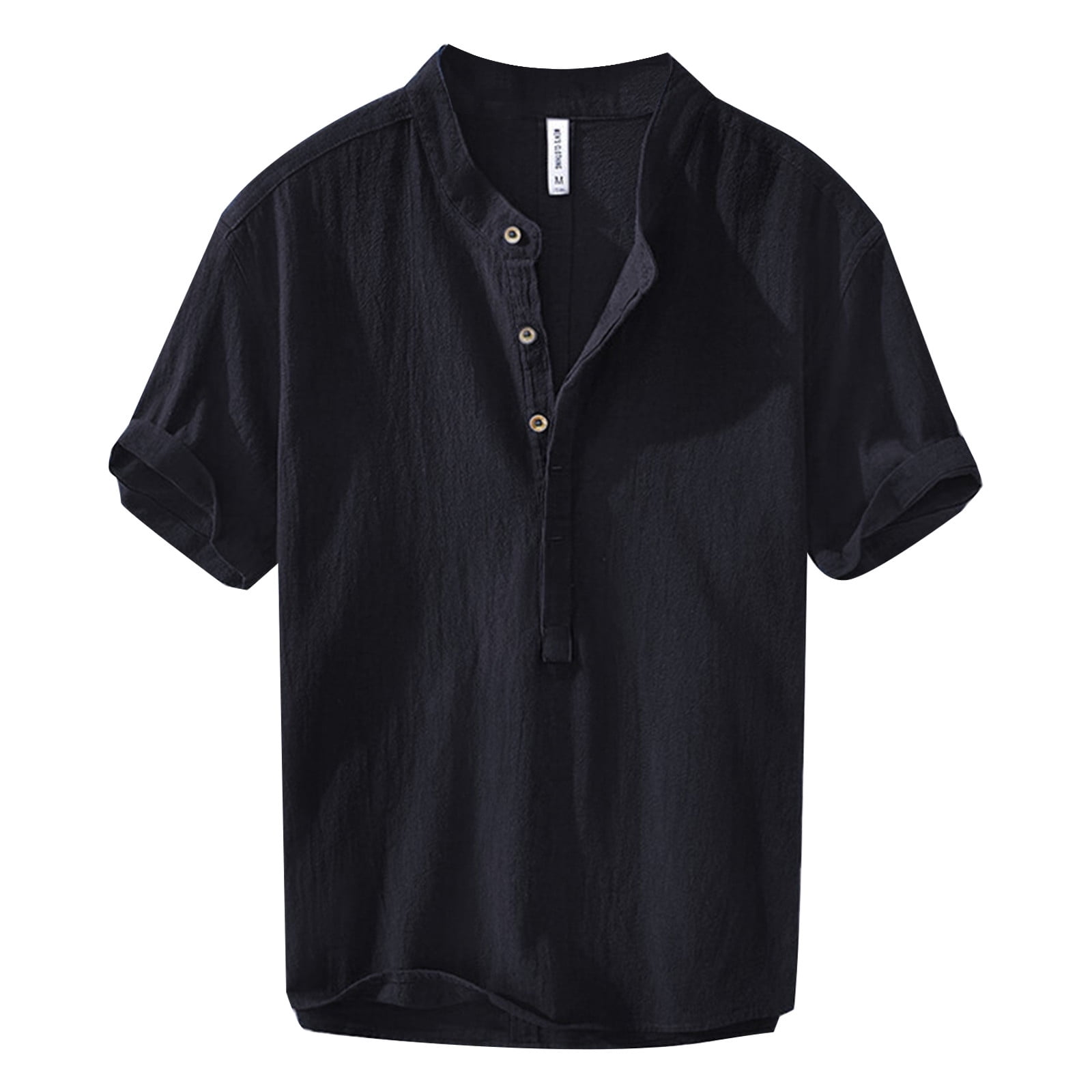 Men's Summer Linen Short Sleeve Half - Button Shirt - Comfortable