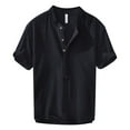 thumbnail image 1 of Men's Summer Linen Short Sleeve Half Button Shirt Comfortable, Stylish, Versatile, Multiple Sizes & Colors, 1 of 8