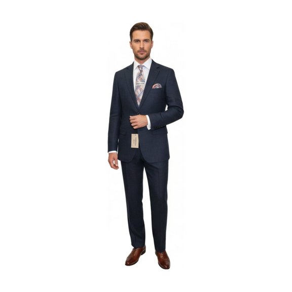 Men's Summer Linen Suit Apollo King Half Lined 2 Button European LN2 Navy Blue