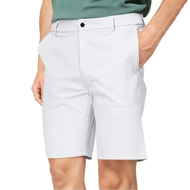 Men's Summer Loose Cargo Shorts for Outdoor Sports and Casual Wear, Multi-Pocket Quick-Drying Breathable Quarter Pants with Elastic Waist and Drawstring,White M