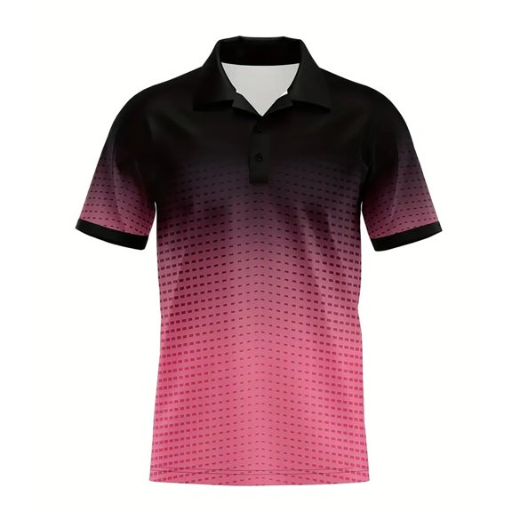 Men's Summer Loose Fit Short Sleeve Polo Shirt, Bird's Eye Cloth, 3 Button Placket, Chest Pocket, S XXXXXL Sizes