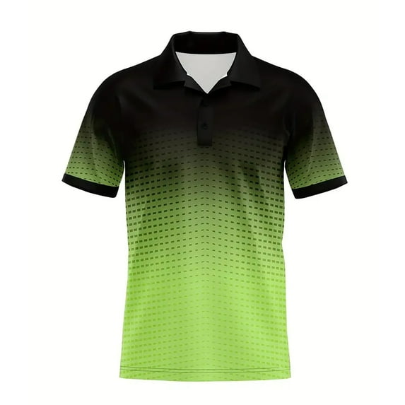 Men's Summer Loose Fit Short Sleeve Polo Shirt, Bird's Eye Cloth, 3 Button Placket, Chest Pocket, S XXXXXL Sizes