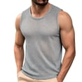 thumbnail image 1 of Men's Summer Mesh Wide Shoulder Crew Neck Quick-Dry Breathable Solid Sleeveless Athletic Base Layer, 1 of 7