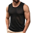 thumbnail image 1 of Men's Summer Mesh Wide Shoulder Crew Neck Quick-Dry Breathable Solid Sleeveless Athletic Base Layer, 1 of 7