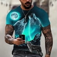 thumbnail image 1 of Men's Summer New Animal Wolf T-shirt 3D Printed Large Classic Retro Short Sleeved Top Harajuku Men's Clothing T-shirt, 1 of 6