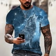 thumbnail image 1 of Men's Summer New Animal Wolf T-shirt 3D Printed Large Classic Retro Short Sleeved Top Harajuku Men's Clothing T-shirt, 1 of 6