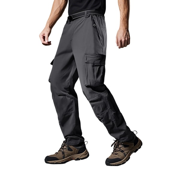Men's Summer Outdoor Cargo Pants Lightweight Breathable Hiking Workout Casual Trousers with Multiple Pockets