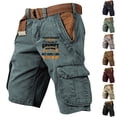 thumbnail image 1 of Men's Summer Outdoor Casual Patchwork Pocket Cargo Shorts, Sport Pants,Navy,3XL, 1 of 3