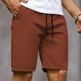 thumbnail image 1 of Men's Summer Outdoor Hiking Shorts Solid Color Straight Leg Drawstring Short Pants with Pockets Mens Cotton Drawstring Sweat Shorts Red M, 1 of 6