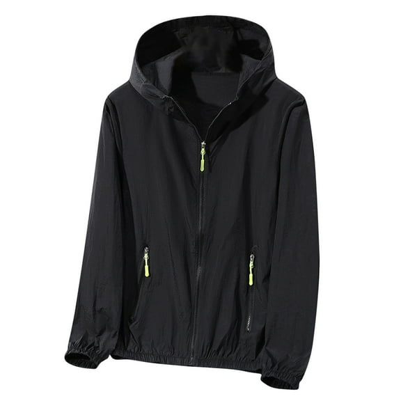 Men's Summer Outdoor Hooded Long Sleeved Gradient Breathable Jacket